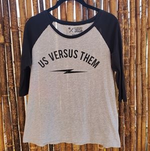 Us versus them baseball tee